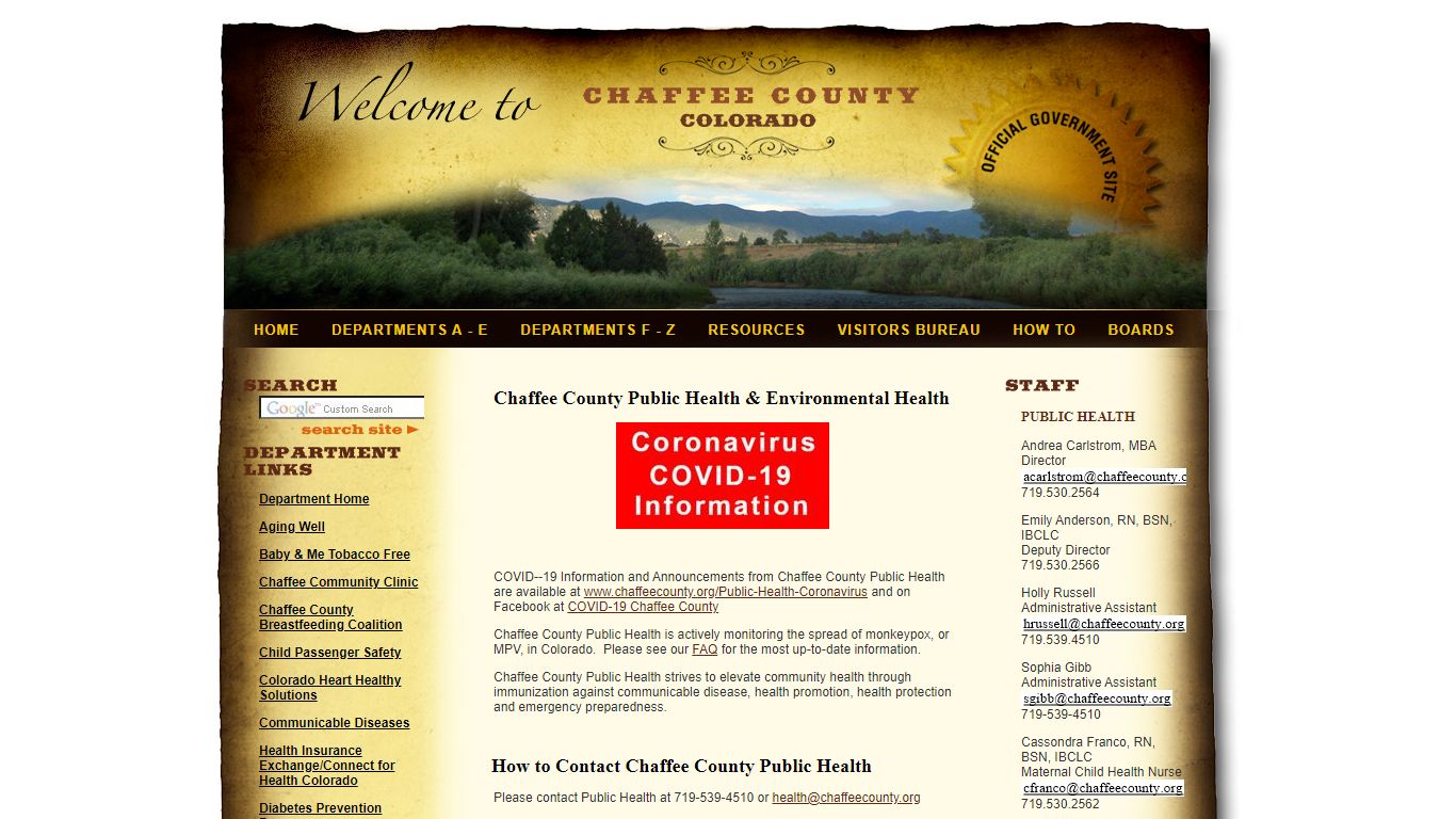 Public Health - Chaffee County, Colorado