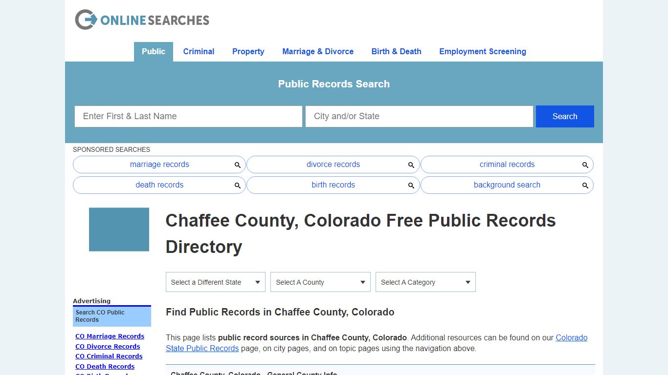 Chaffee County, Colorado Public Records Directory