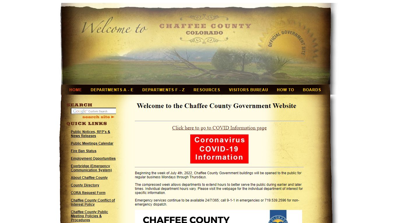 Welcome to the Official Government Website of Chaffee County, CO